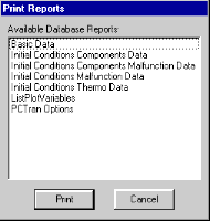 Print reports dialog